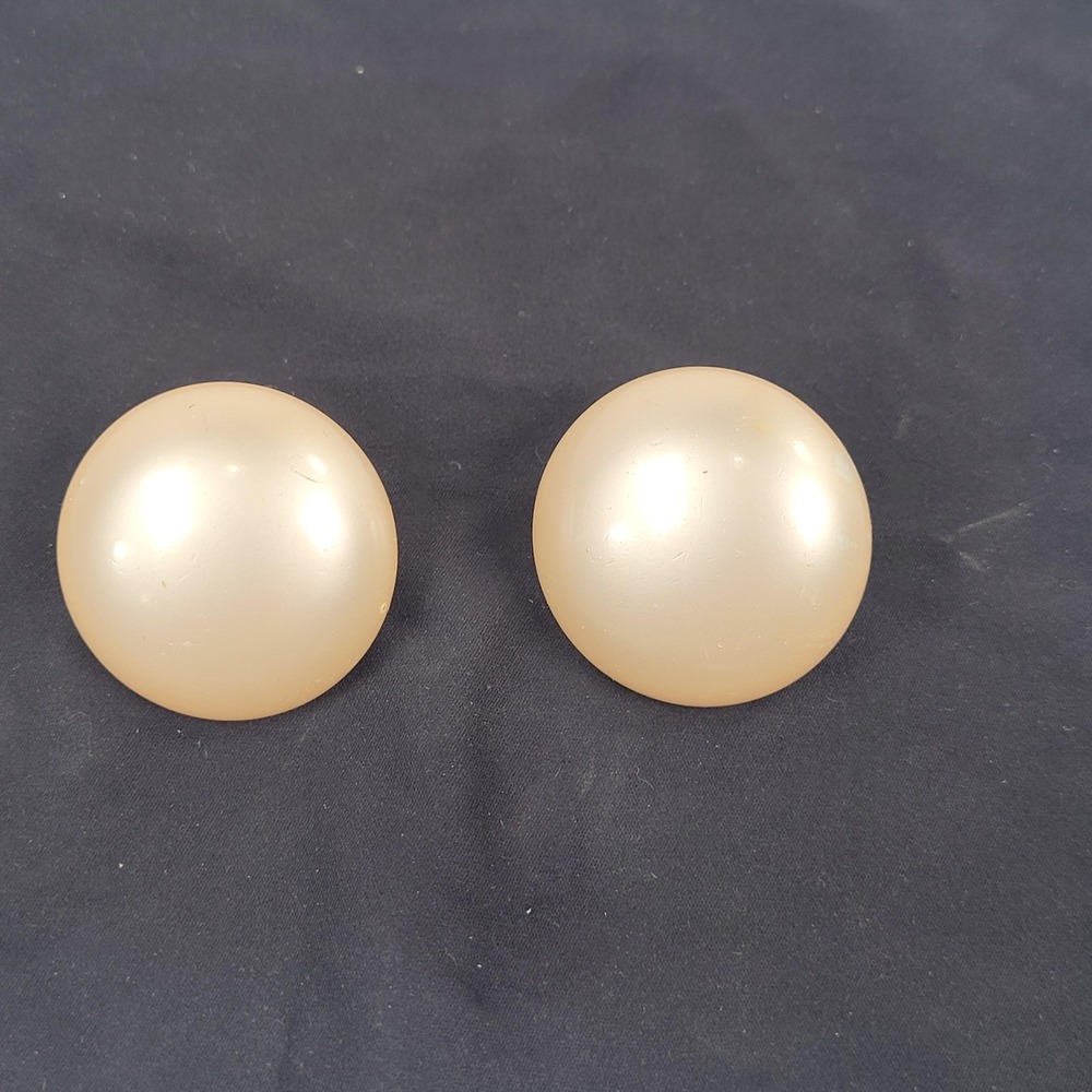 Vintage Coro Lucite Clip-On Earrings Round Dome Stud Statement Jewelry